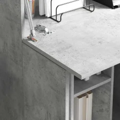 vidaXL Escritorio con estante Gris Concreto 71.5 x 31.5 x 106.5 cm Gris hormig&oacute;n New