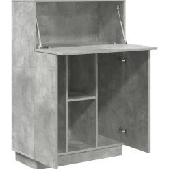 vidaXL Escritorio con estante Gris Concreto 71.5 x 31.5 x 106.5 cm Gris hormig&oacute;n New
