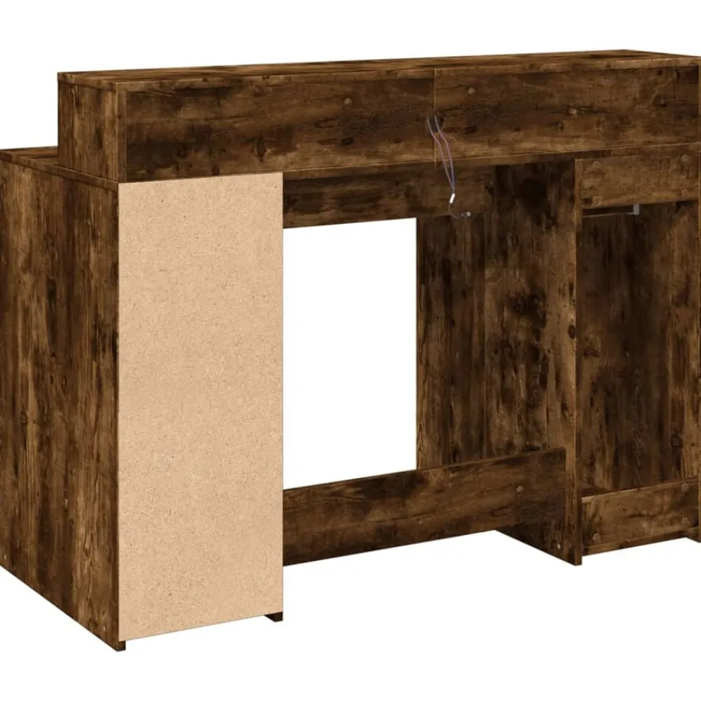 vidaXL Mobiliario De Oficina-Escritorio con LED madera ingeniería 120x55x91 cm
