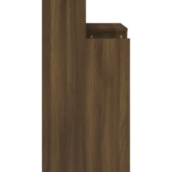 vidaXL Escritorio con LED madera ingeniería marrón roble 97x45x90 cm Marrón roble Best