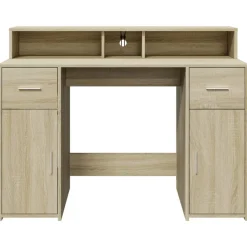 vidaXL Mobiliario De Oficina-Escritorio con LED madera ingeniería 120x55x91 cm