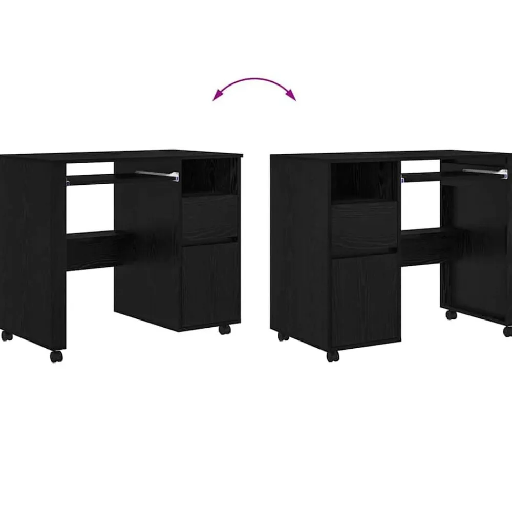 vidaXL Mobiliario De Oficina-Escritorio con Ruedas con cajón 91 x 50 x 77 cm