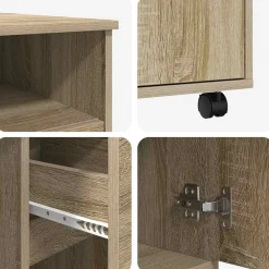vidaXL Escritorio con Ruedas con cajón 91 x 50 x 77 cm Roble Sonoma Clearance