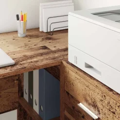 vidaXL Escritorio de Esquina con cajón Madera vieja 102 x 88 x 75 cm Madera envejecida Hot