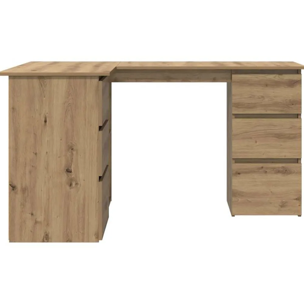 vidaXL Escritorio de esquina madera contrachapada 145x100x76 cm Roble artisan New