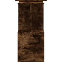 vidaXL Escritorio de esquina contrachapada 200x50x76 cm Roble ahumado Sale