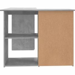 vidaXL Mobiliario De Oficina-Escritorio de esquina contrachapada gris hormigón 145x100x76 cm