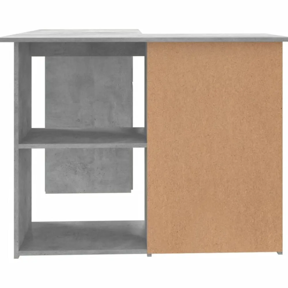 vidaXL Mobiliario De Oficina-Escritorio de esquina contrachapada gris hormigón 145x100x76 cm