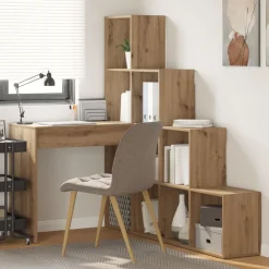 vidaXL Escritorio de Esquina Roble artesanal 101,5 x 149,5 x 149,5 cm Roble artisan Outlet