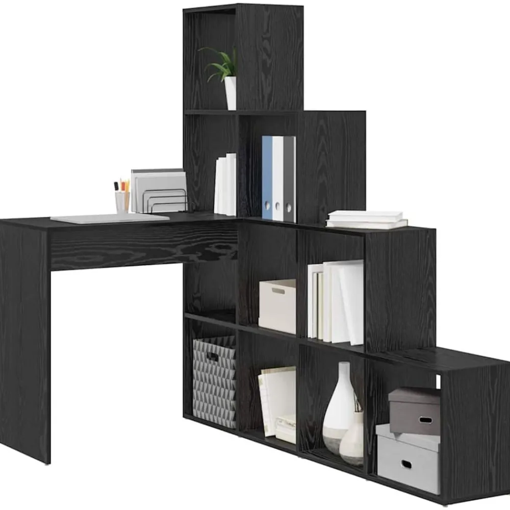 vidaXL Escritorio de Esquina 101,5 x 149,5 x 149,5 cm Roble negro Clearance