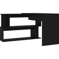 vidaXL Escritorio de esquina madera contrachapada 200x50x76 cm Negro Best
