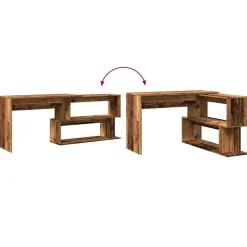 vidaXL Mobiliario De Oficina-Escritorio de esquina madera contrachapada madera envejecida