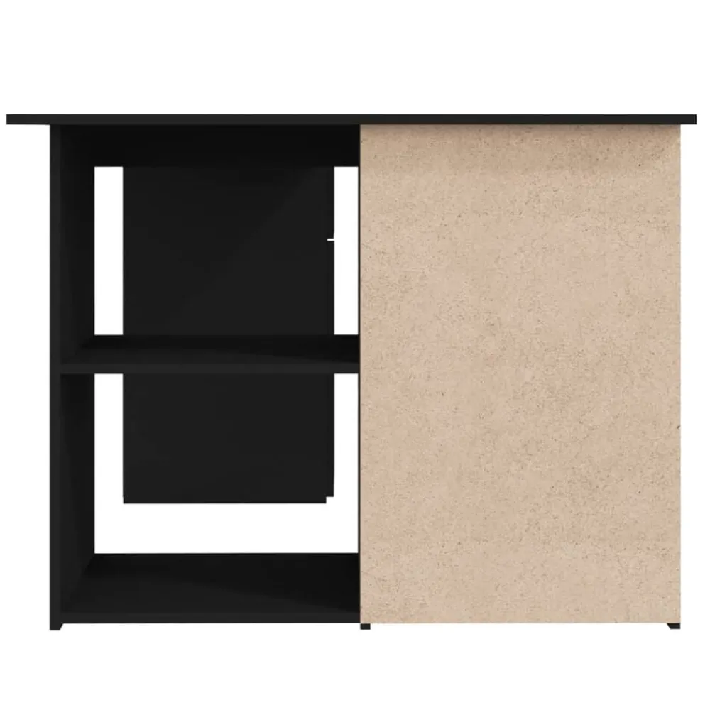 vidaXL Escritorio de esquina madera contrachapada 145x100x76 cm Negro Sale
