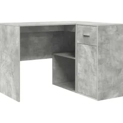 vidaXL Mobiliario De Oficina-Escritorio de Esquina con cajón Gris Concreto 102 x 88 x 75 cm