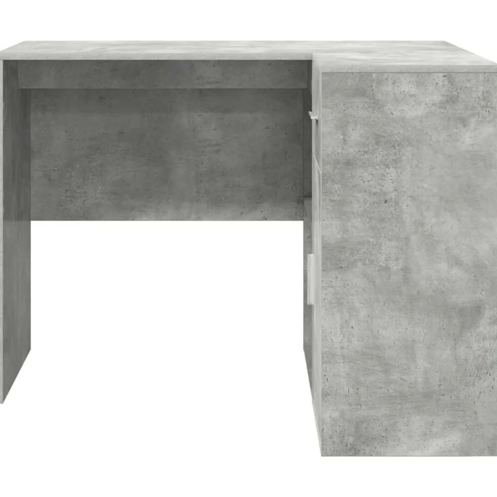 vidaXL Mobiliario De Oficina-Escritorio de Esquina con cajón Gris Concreto 102 x 88 x 75 cm