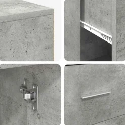 vidaXL Mobiliario De Oficina-Escritorio de Esquina con cajón Gris Concreto 102 x 88 x 75 cm