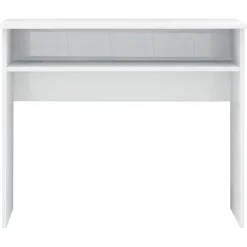 vidaXL Mobiliario De Oficina-Escritorio de madera contrachapada blanco brillo 90x50x74 cm