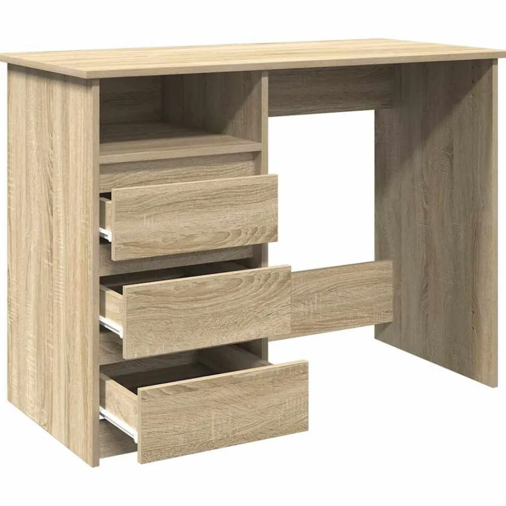 vidaXL Mobiliario De Oficina-Escritorio de madera de ingeniería 102x50x75 cm