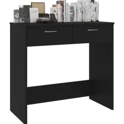 vidaXL Escritorio de madera contrachapada 80x40x75 cm Negro Outlet