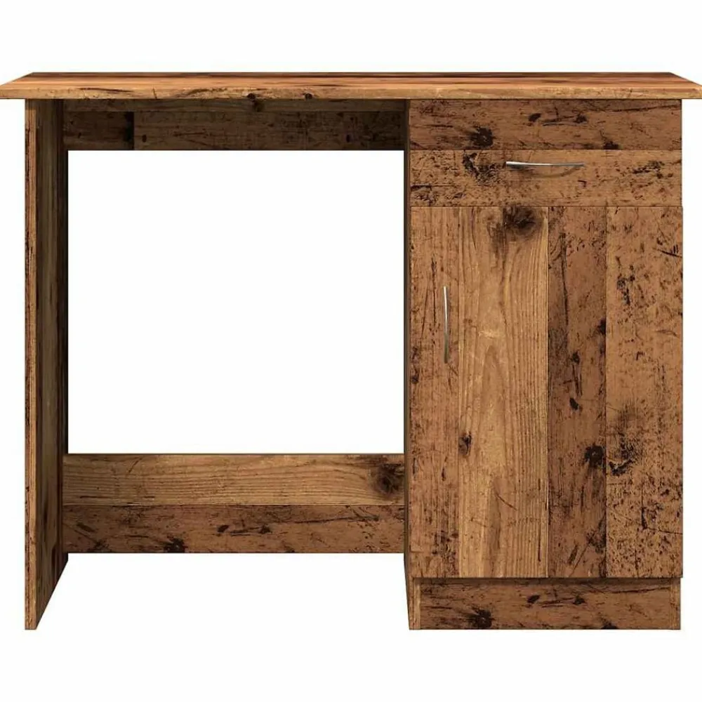 vidaXL Mobiliario De Oficina-Escritorio de madera de ingeniería envejecida 100x50x76 cm