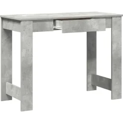 vidaXL Mobiliario De Oficina-Escritorio de madera contrachapada gris hormigón 100x45x75 cm