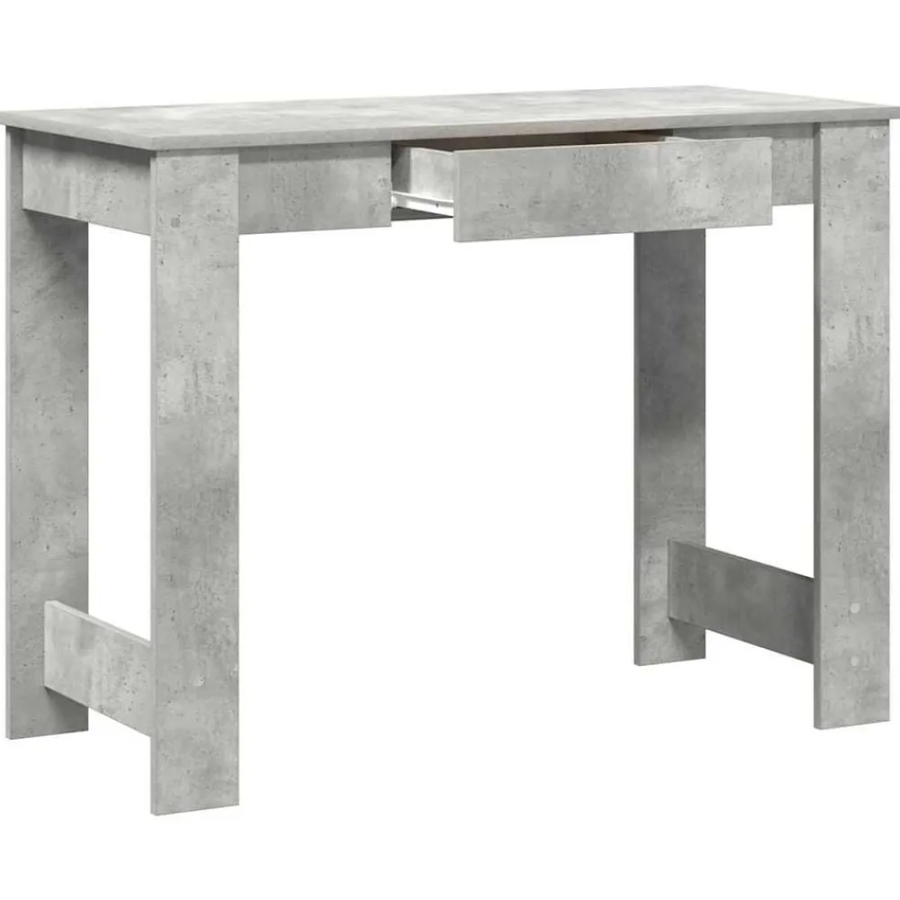 vidaXL Mobiliario De Oficina-Escritorio de madera contrachapada gris hormigón 100x45x75 cm