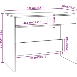 vidaXL Escritorio de madera contrachapada 101x50x76,5 cm Roble Sonoma Hot