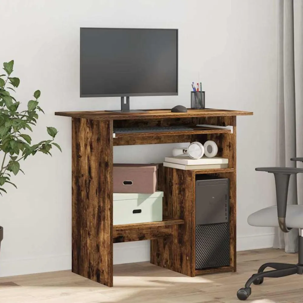 vidaXL Mobiliario De Oficina-Escritorio de madera contrachapada 80x45x74 cm