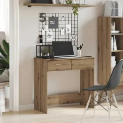 vidaXL Mobiliario De Oficina-Escritorio de madera de ingeniería roble artisian 80x40x75 cm