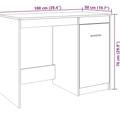 vidaXL Escritorio de madera de ingeniería 100x50x76 cm Roble artisan Outlet