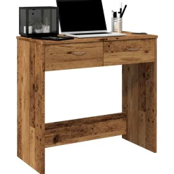 vidaXL Escritorio de madera ingeniería madera envejecida 80x40x75 cm Madera antigua Discount