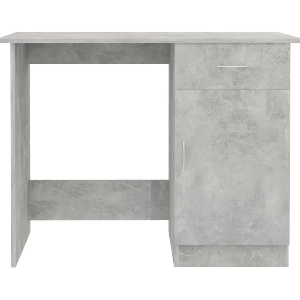 vidaXL Escritorio de madera contrachapada gris hormigón 100x50x76 cm Gris hormigón Online