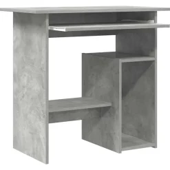 vidaXL Escritorio de madera contrachapada gris hormigón 80x45x74 cm Gris hormig&oacute;n