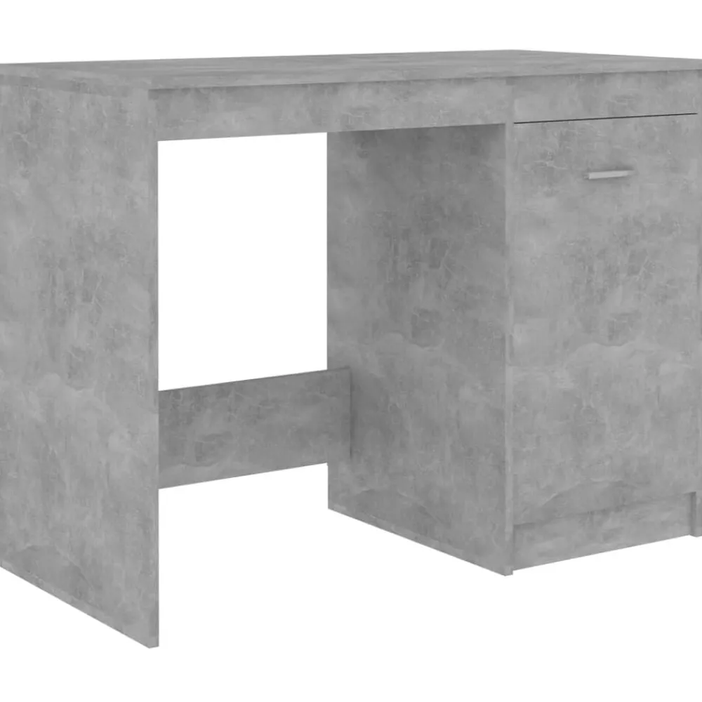 vidaXL Mobiliario De Oficina-Escritorio de madera de ingeniería gris hormigón 140x50x76 cm