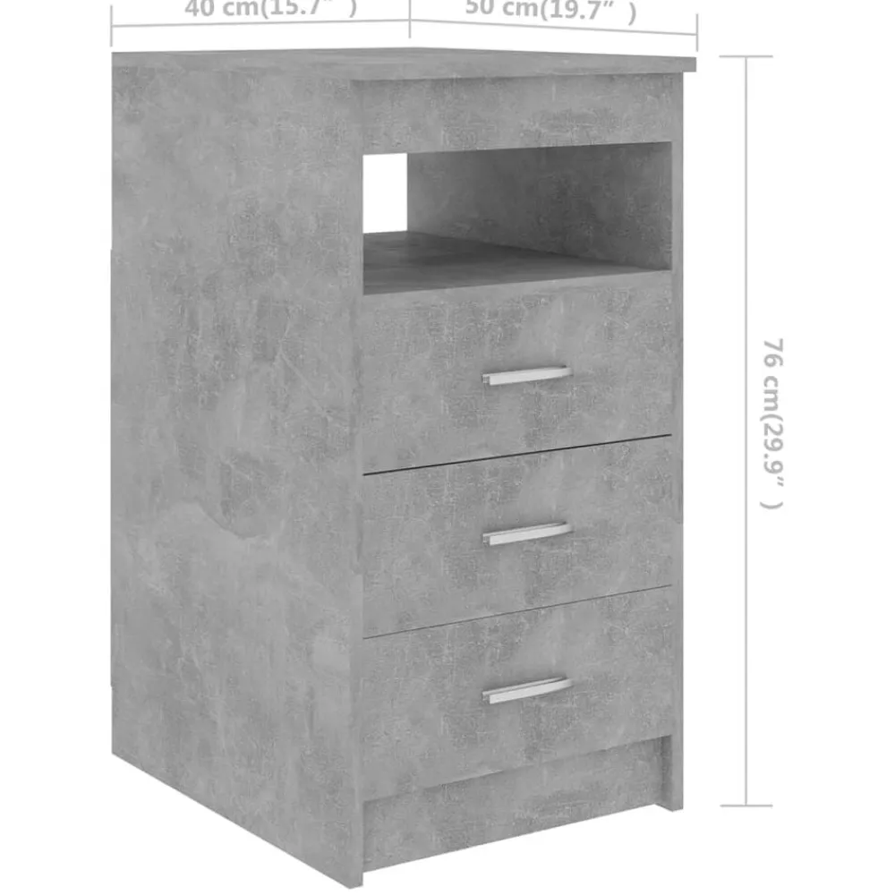 vidaXL Mobiliario De Oficina-Escritorio de madera de ingeniería gris hormigón 140x50x76 cm