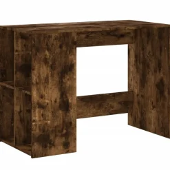 vidaXL Escritorio de madera de ingeniería 102x50x75 cm Roble ahumado Outlet