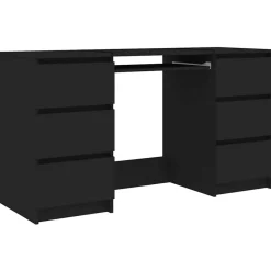 vidaXL Escritorio de madera contrachapada 140x50x77 cm Negro Best