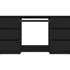 vidaXL Escritorio de madera contrachapada 140x50x77 cm Negro Best