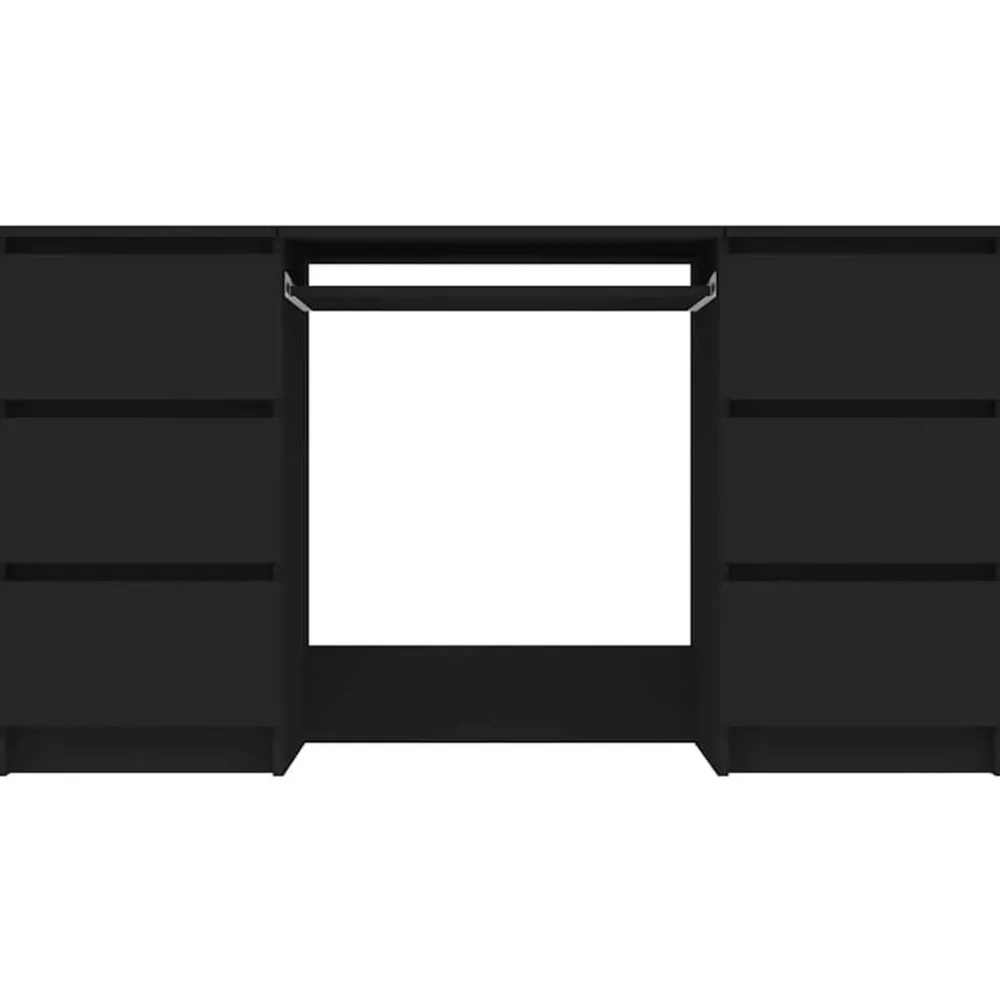vidaXL Escritorio de madera contrachapada 140x50x77 cm Negro Best