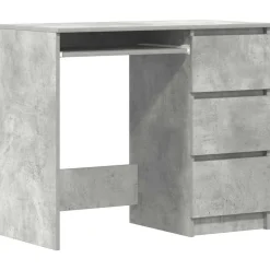 vidaXL Mobiliario De Oficina-Escritorio de madera contrachapada gris hormigón 90x45x76 cm