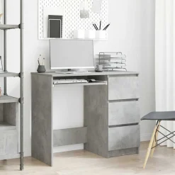 vidaXL Mobiliario De Oficina-Escritorio de madera contrachapada gris hormigón 90x45x76 cm