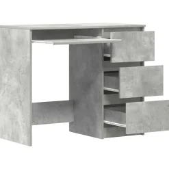 vidaXL Mobiliario De Oficina-Escritorio de madera contrachapada gris hormigón 90x45x76 cm
