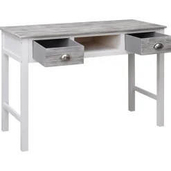 vidaXL Escritorio de madera gris 110x45x76 cm Blanco y gris Outlet
