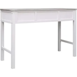 vidaXL Escritorio de madera gris 110x45x76 cm Blanco y gris Outlet