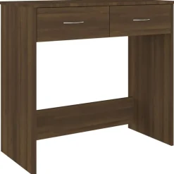 vidaXL Escritorio de madera de ingeniería roble marrón 80x40x75 cm Marrón roble Hot
