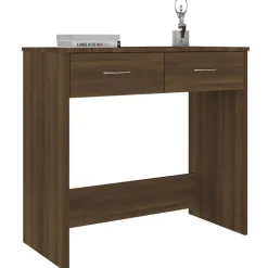 vidaXL Escritorio de madera de ingeniería roble marrón 80x40x75 cm Marrón roble Hot