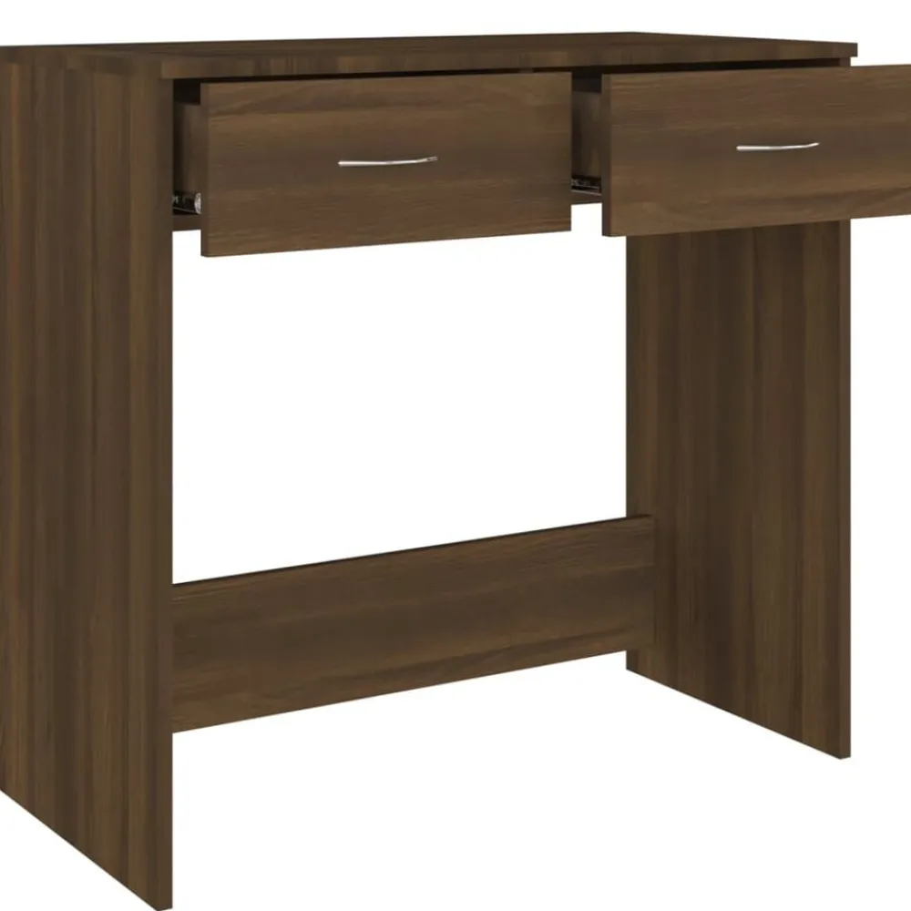 vidaXL Escritorio de madera de ingeniería roble marrón 80x40x75 cm Marrón roble Hot