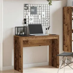 vidaXL Mobiliario De Oficina-Escritorio de madera contrachapada madera envejecida 90x40x72cm