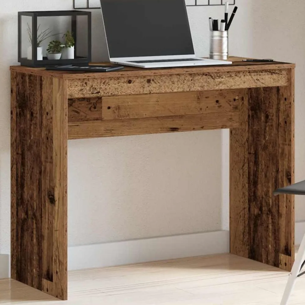 vidaXL Mobiliario De Oficina-Escritorio de madera contrachapada madera envejecida 90x40x72cm