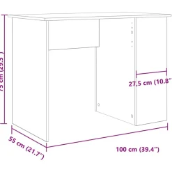 vidaXL Mobiliario De Oficina-Escritorio de madera de ingeniería envejecida 100x55x75 cm